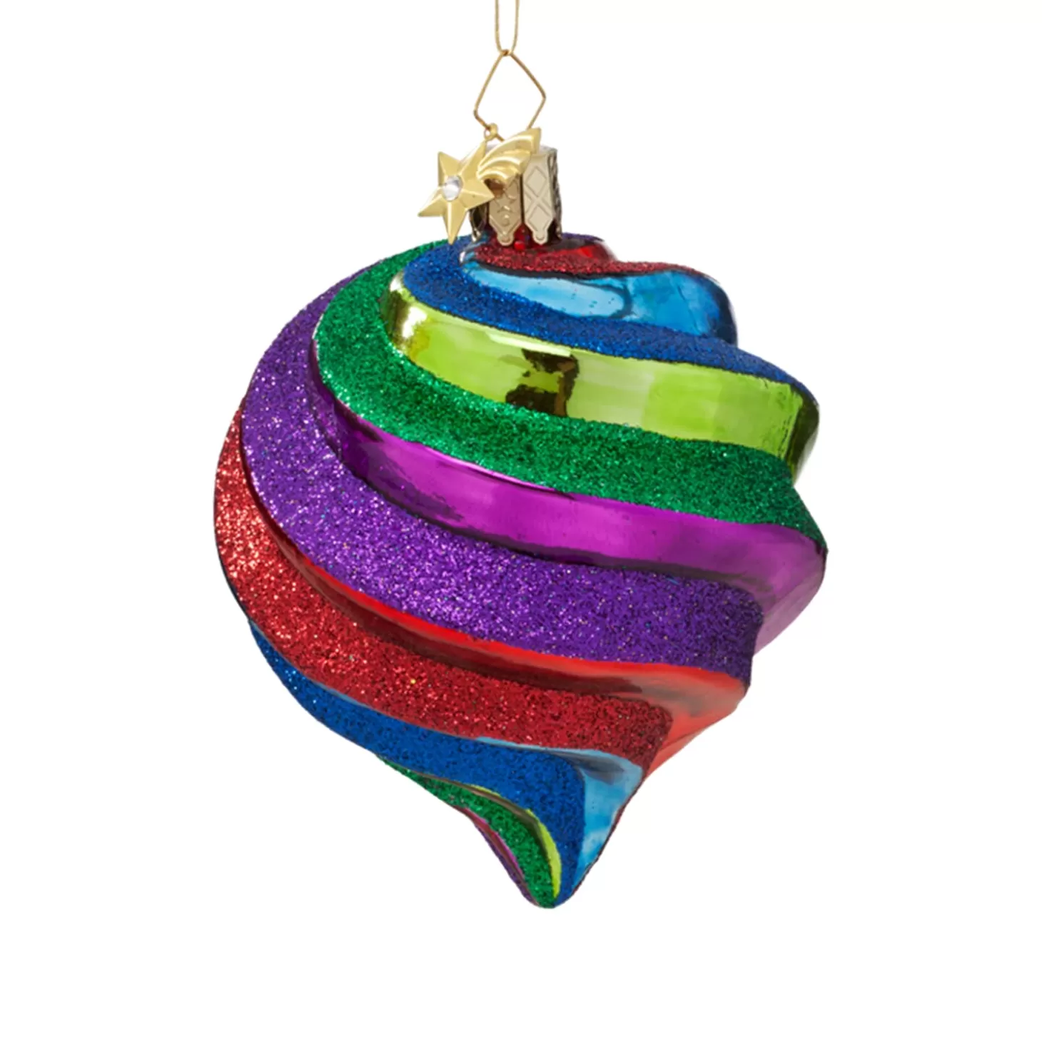 Poesie in Glas Tree Baubles And Set Offers>Shell Colored With Glitter