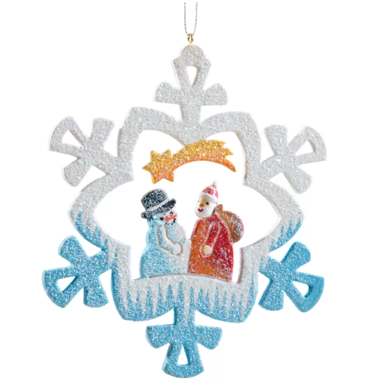 * Wood Tree Decorations>Snowflake Santa And Snowman