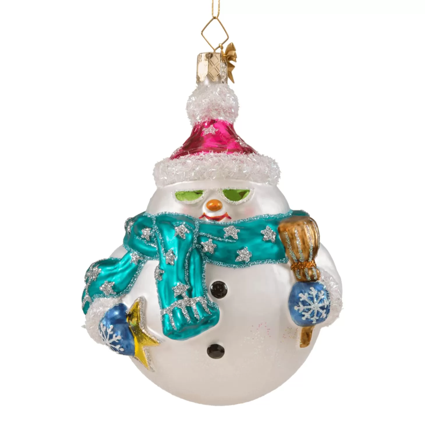 Poesie in Glas Glass Tree Decorations>Snowman Sunnyboy