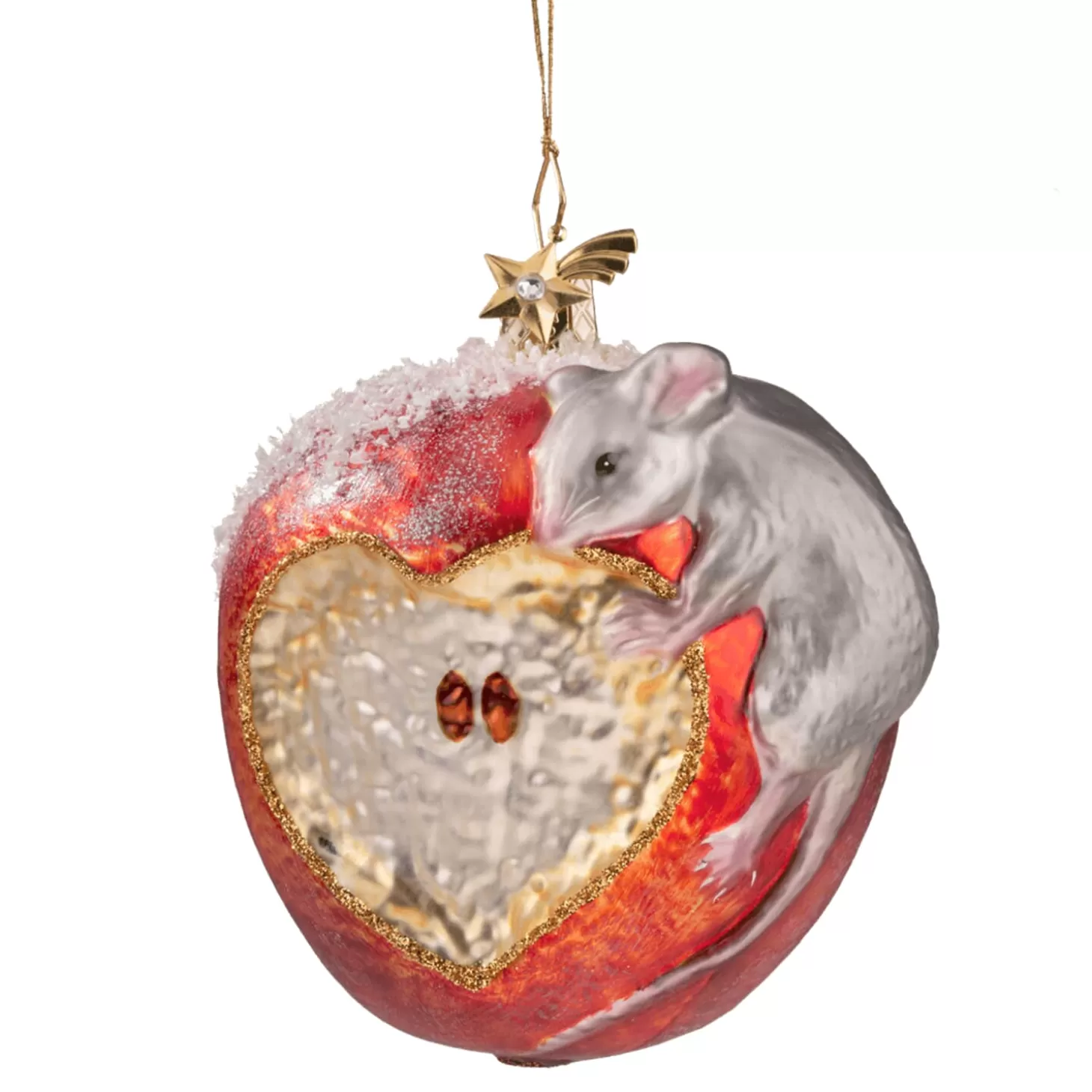 Poesie in Glas Glass Tree Decorations>Sweet Apple Mouse