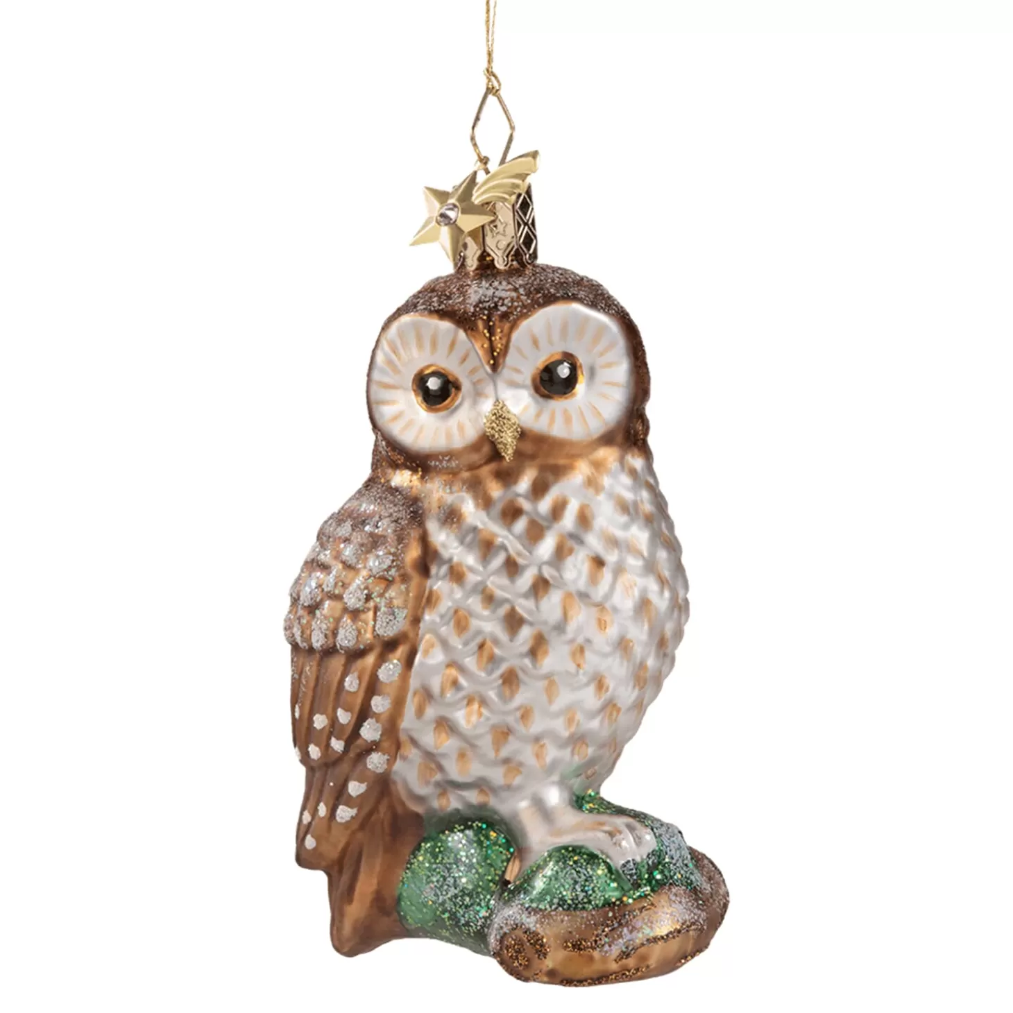 Poesie in Glas Glass Tree Decorations>Tawny Owl On Branch