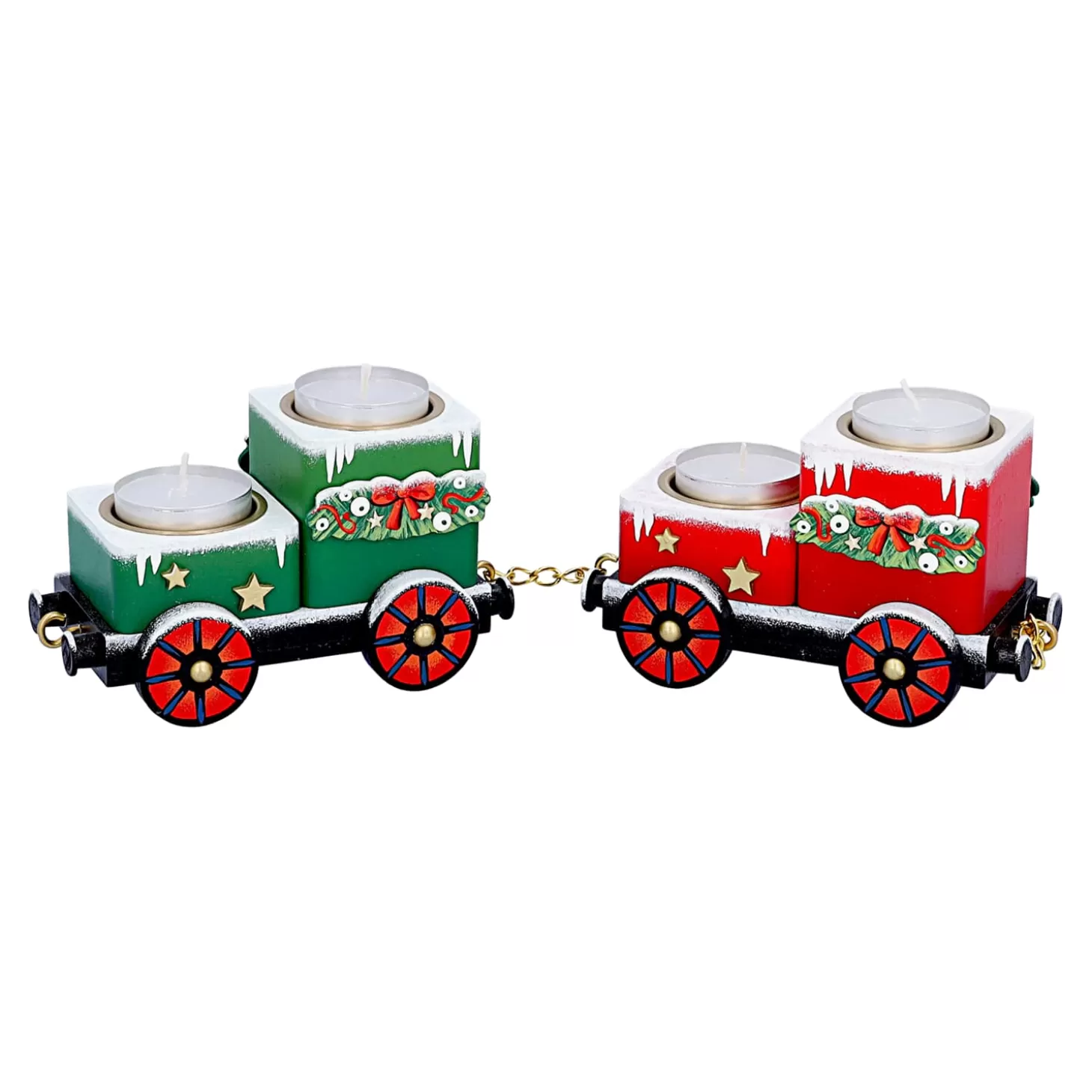 * Candle- & Tealight Holders>Tealight Candle Holder "Wagons Christmas Journey"