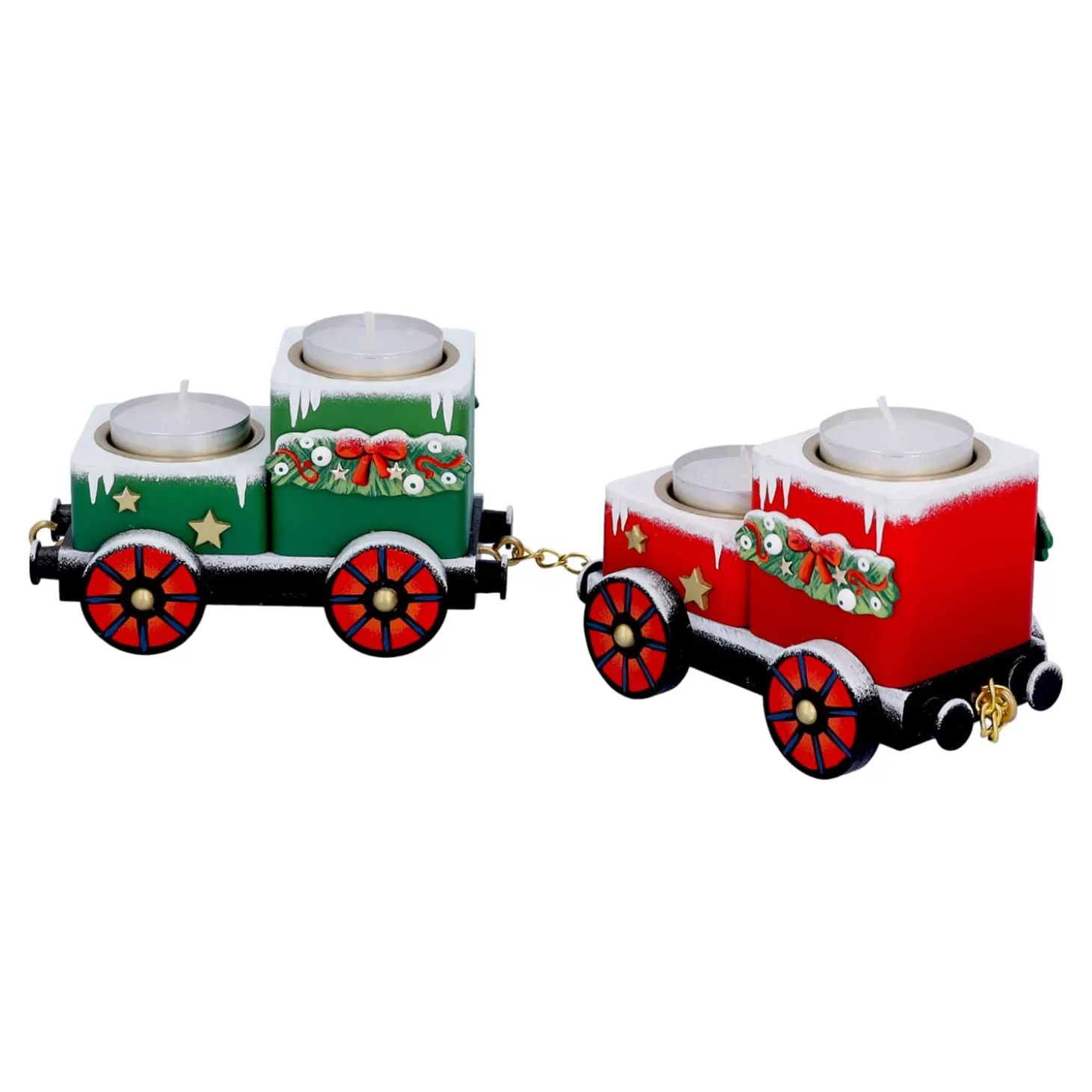 * Candle- & Tealight Holders>Tealight Candle Holder "Wagons Christmas Journey"