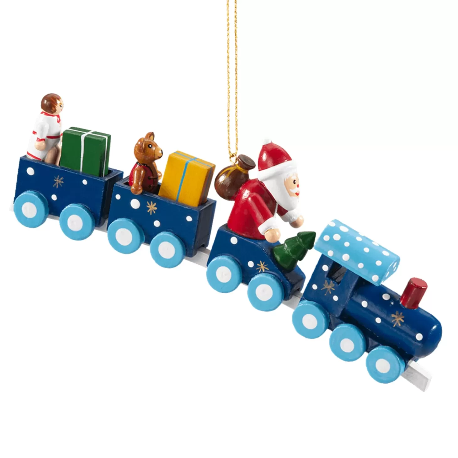 * Wood Tree Decorations>Train With Santa