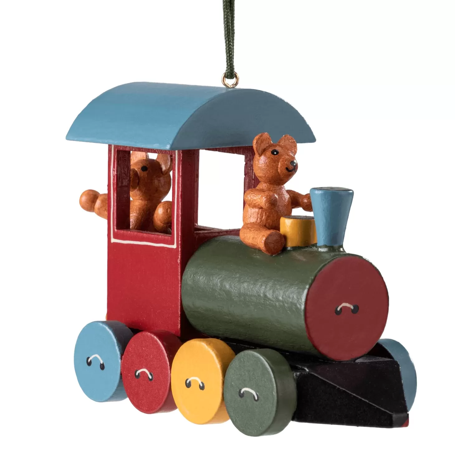 * Wood Tree Decorations>Train With Teddies