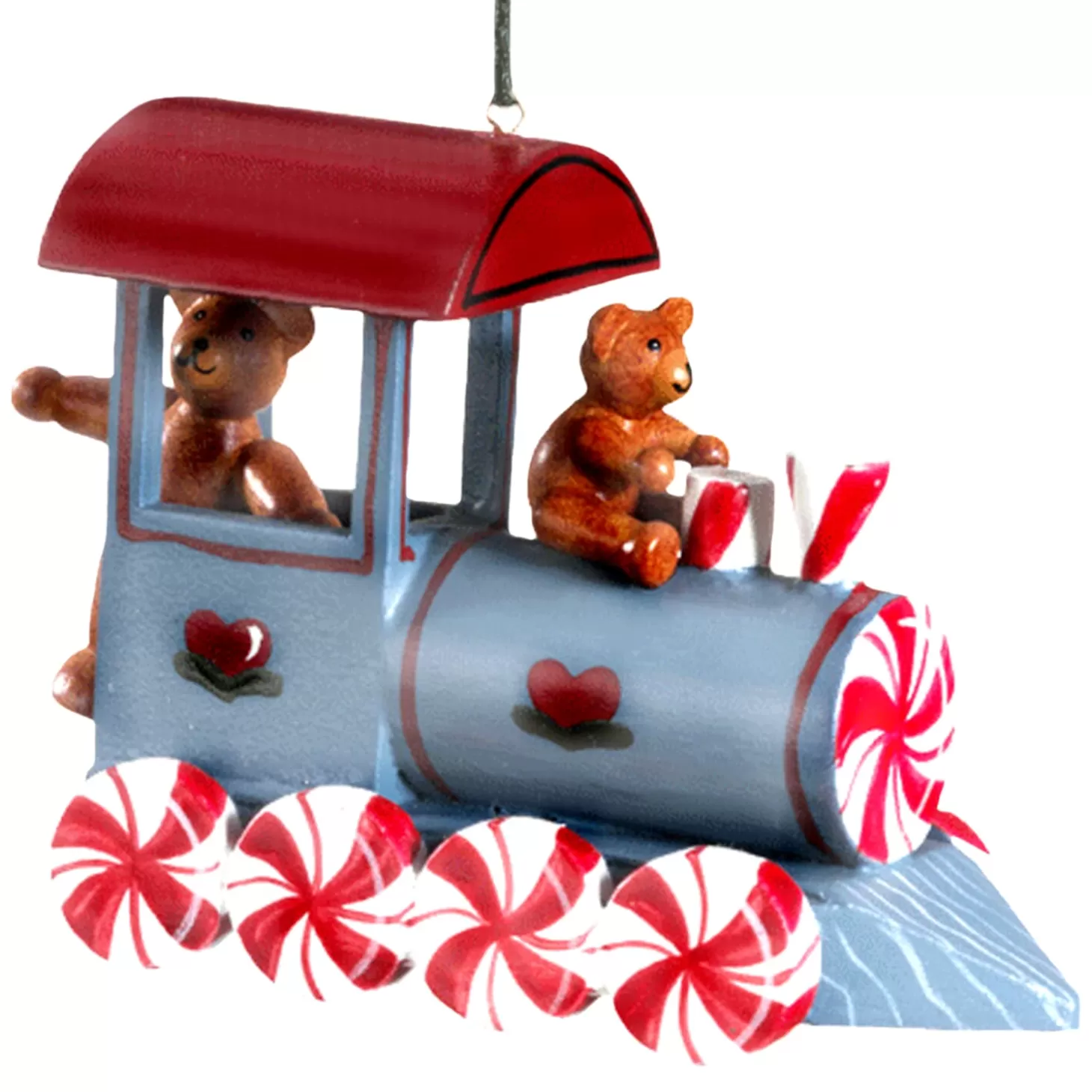 * Wood Tree Decorations>Train With Teddies