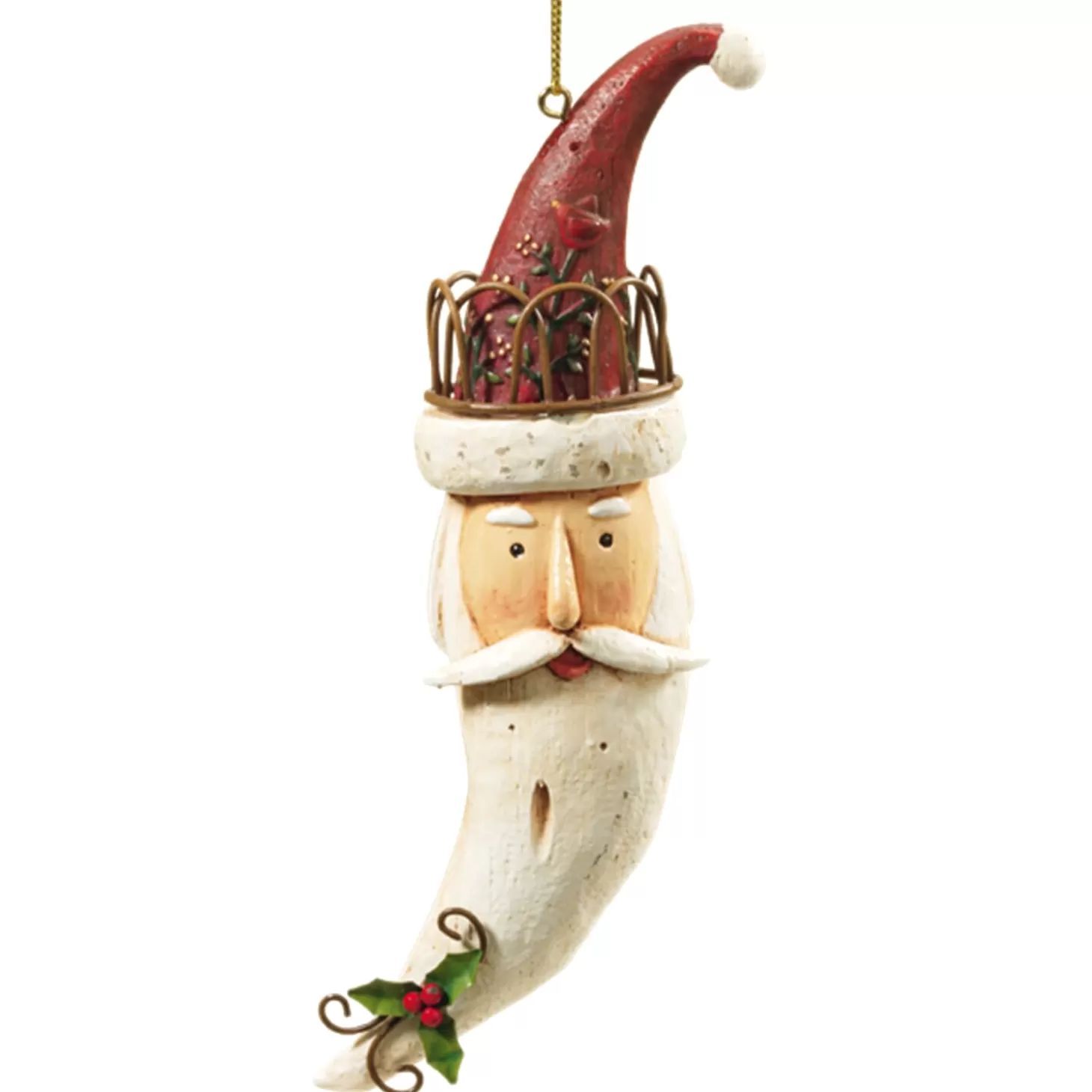 * Resin Tree Decorations>Tree Ornament Santa's Head, Large