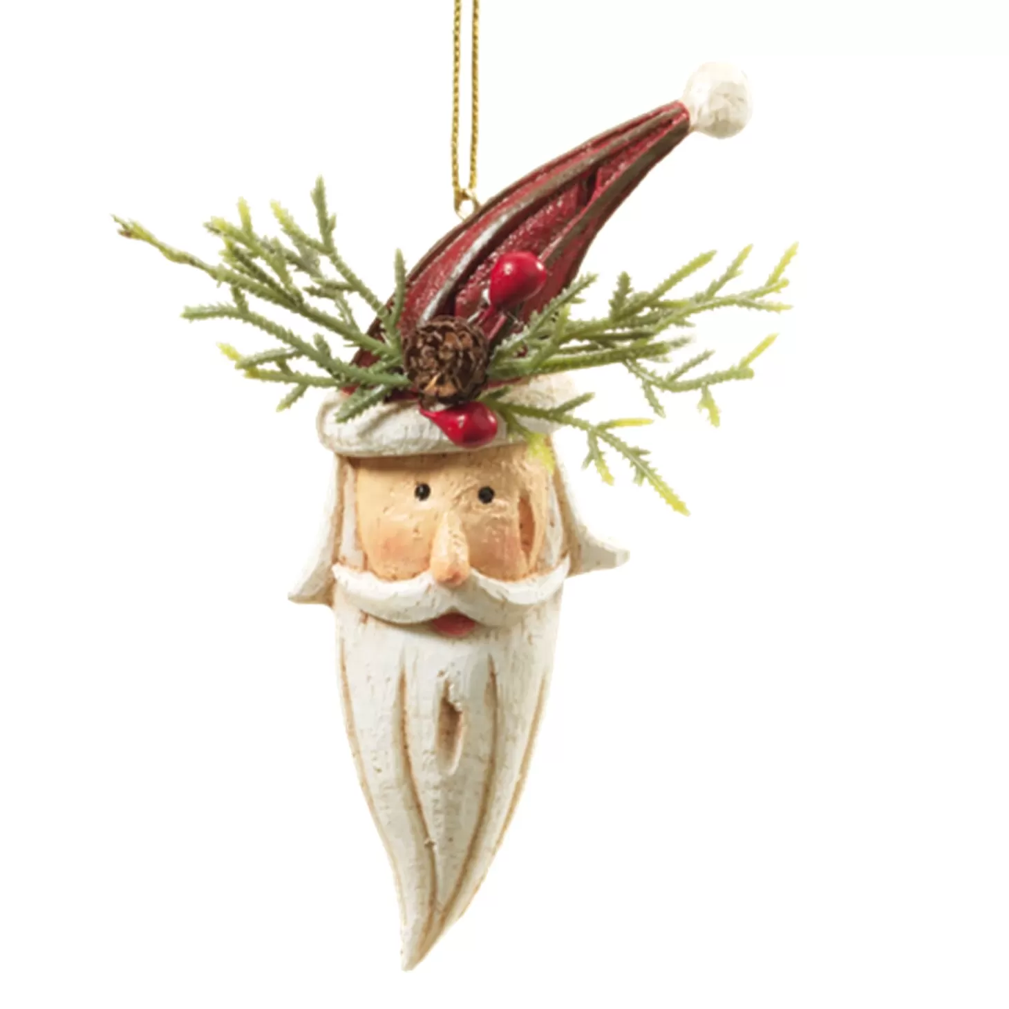 * Resin Tree Decorations>Tree Ornament Santa's Head, Small