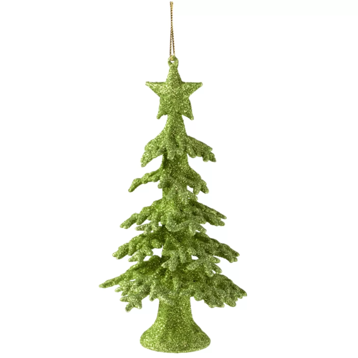 * Plastic Tree Decorations>Tree Ornament "Tree With Glitter", Light Green