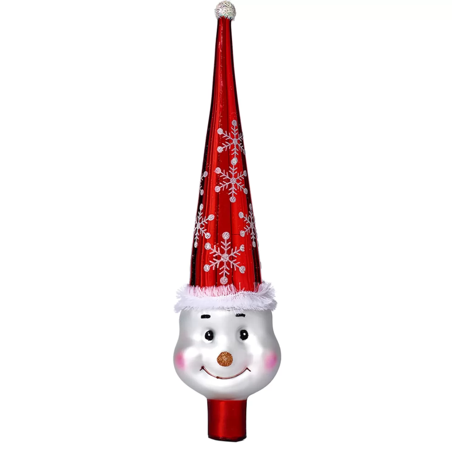 * Tree Topper>Tree Top "Snowman", Red, 30Cm