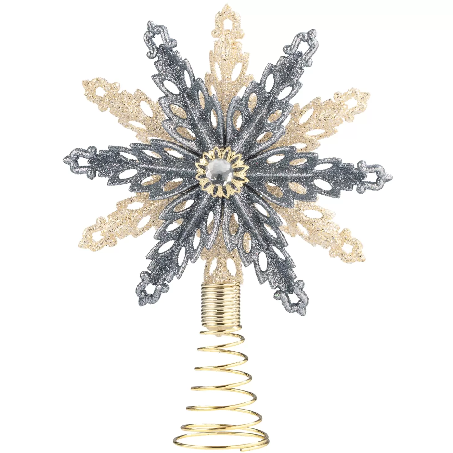 * Tree Topper>Tree Topper Snowflake, Champagne/Anthracite