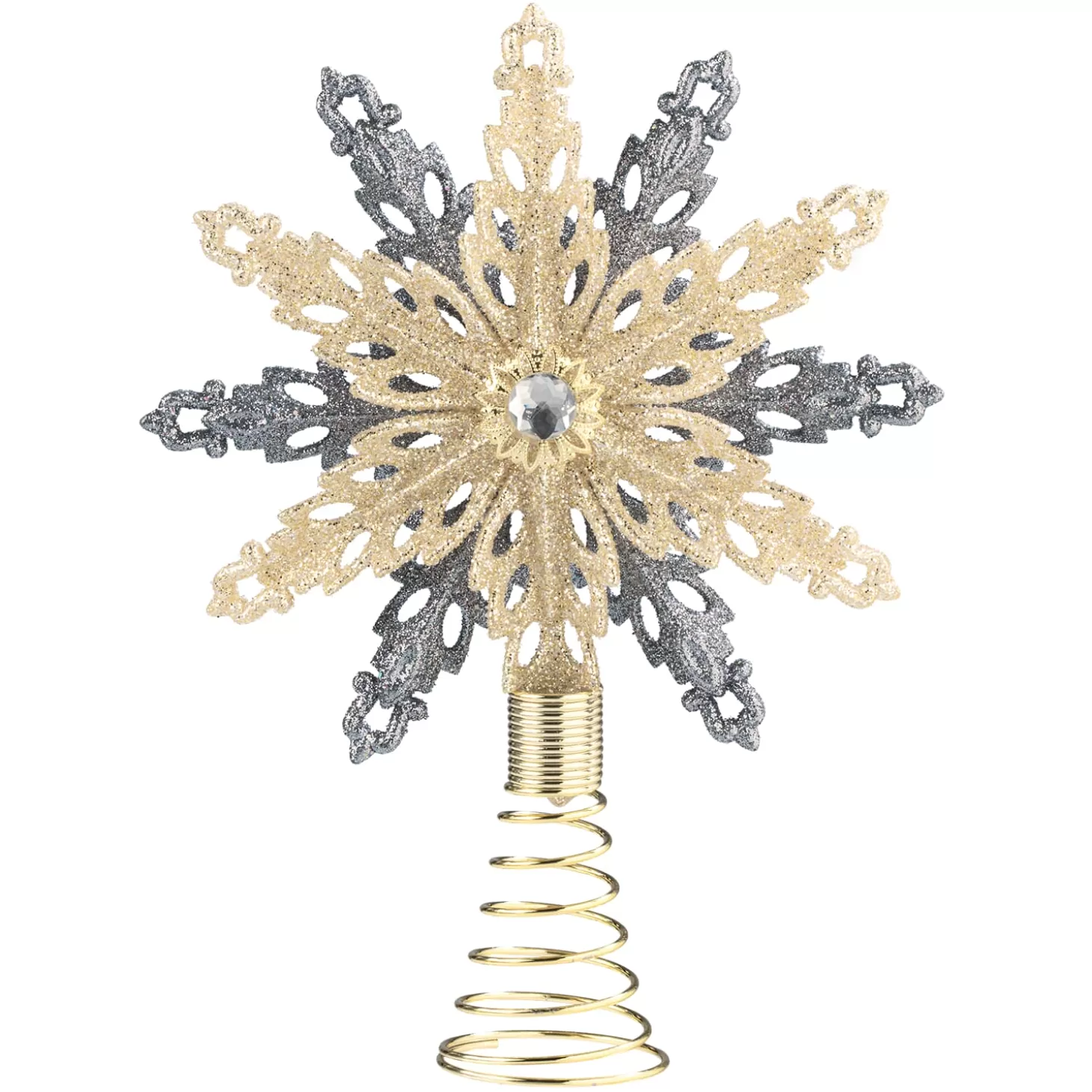 * Tree Topper>Tree Topper Snowflake, Champagne/Anthracite