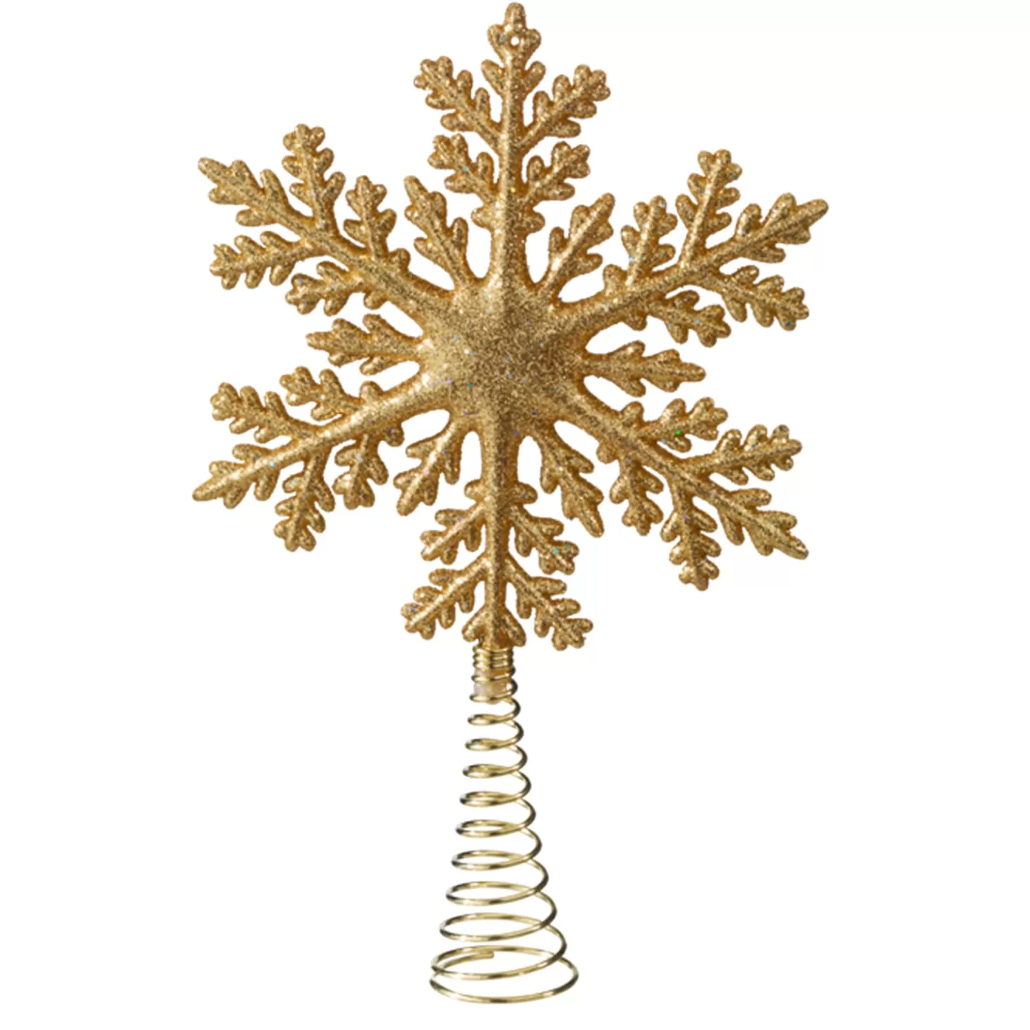 * Tree Topper>Tree Topper, Snowflake With Glitter, Gold