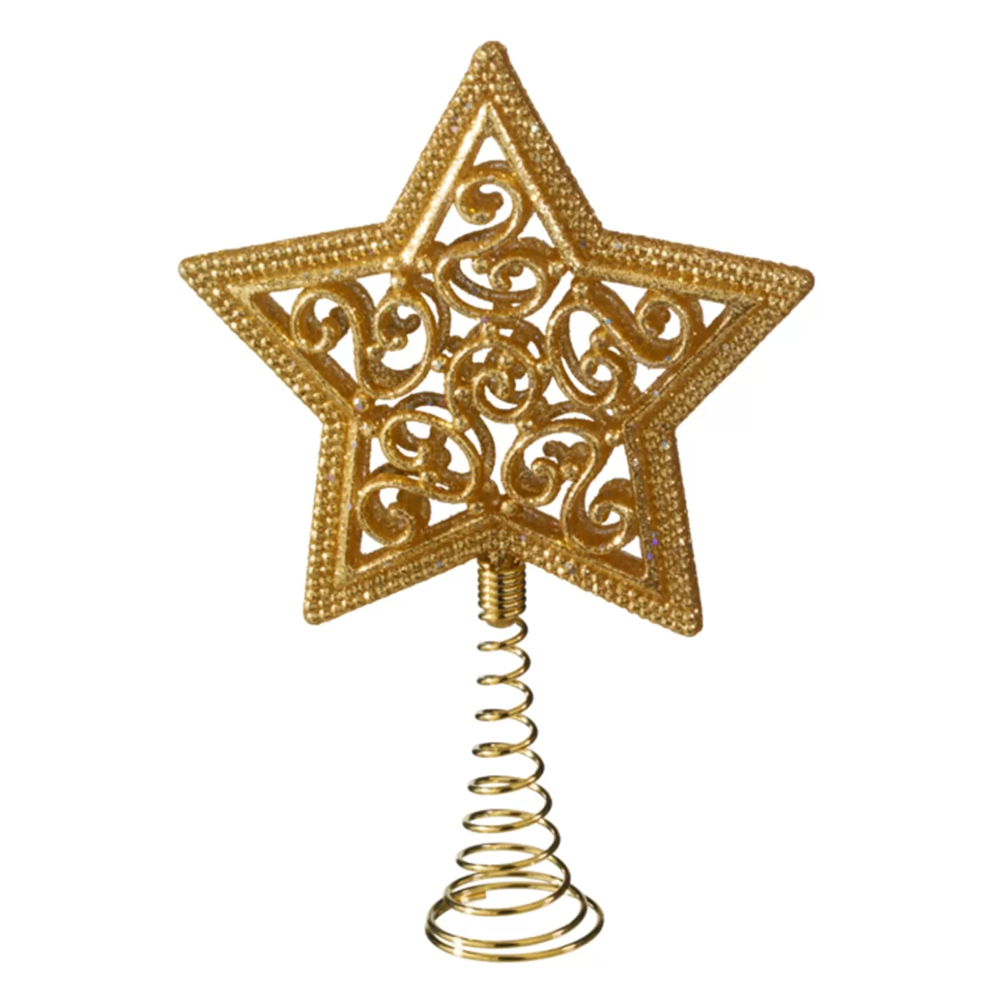 * Tree Topper>Tree Topper Star With Glitter, Gold