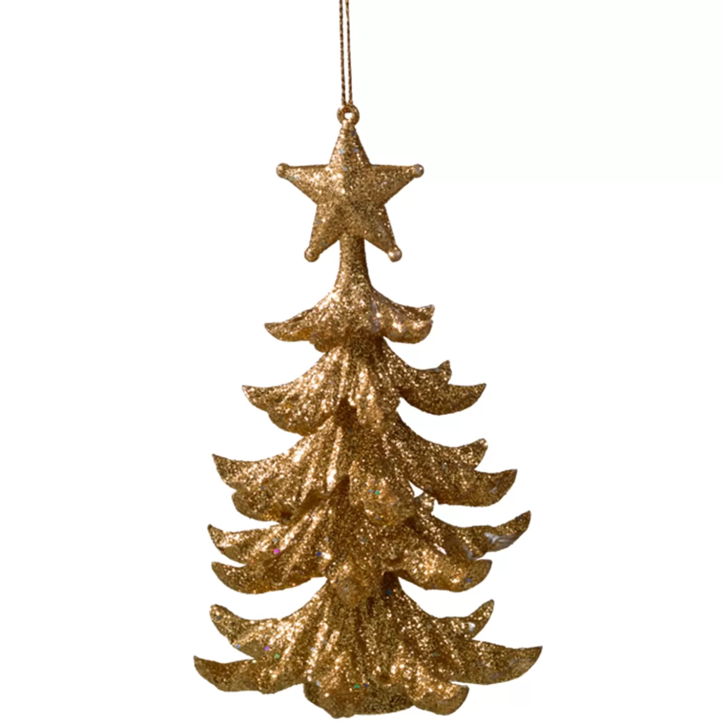 * Plastic Tree Decorations>Tree With Glitter, Gold