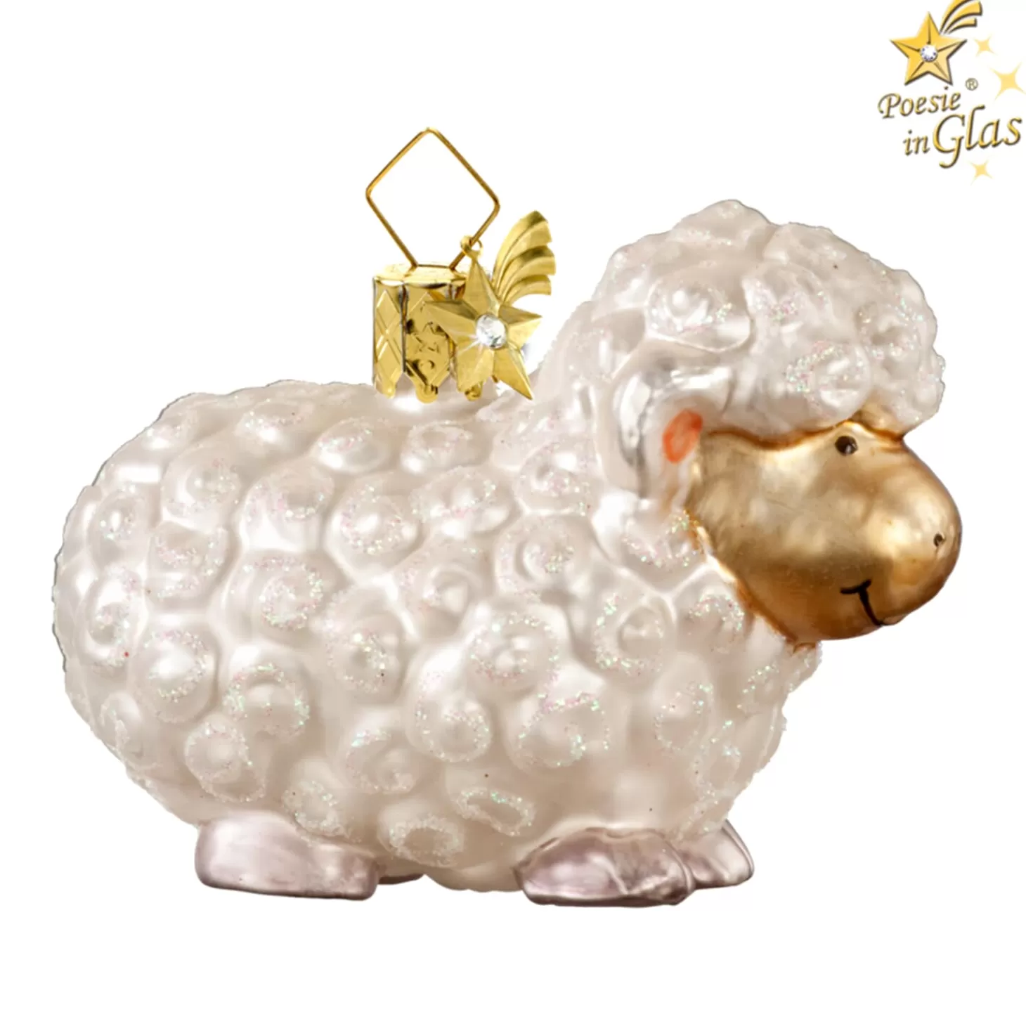 Poesie in Glas Glass Tree Decorations>White Sheep