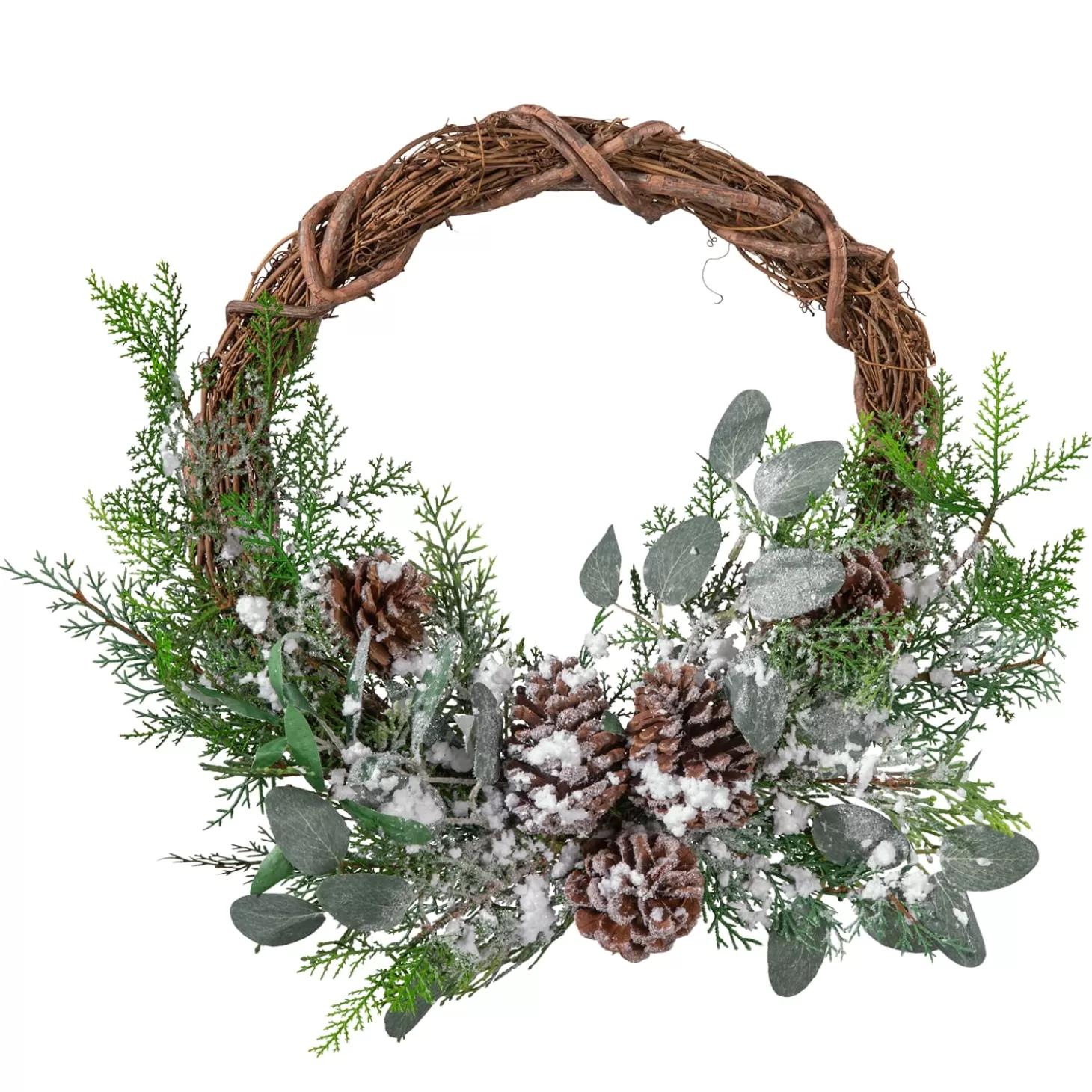 * Home Decorations>Willow Wreath With Leaves And Artificial Snow