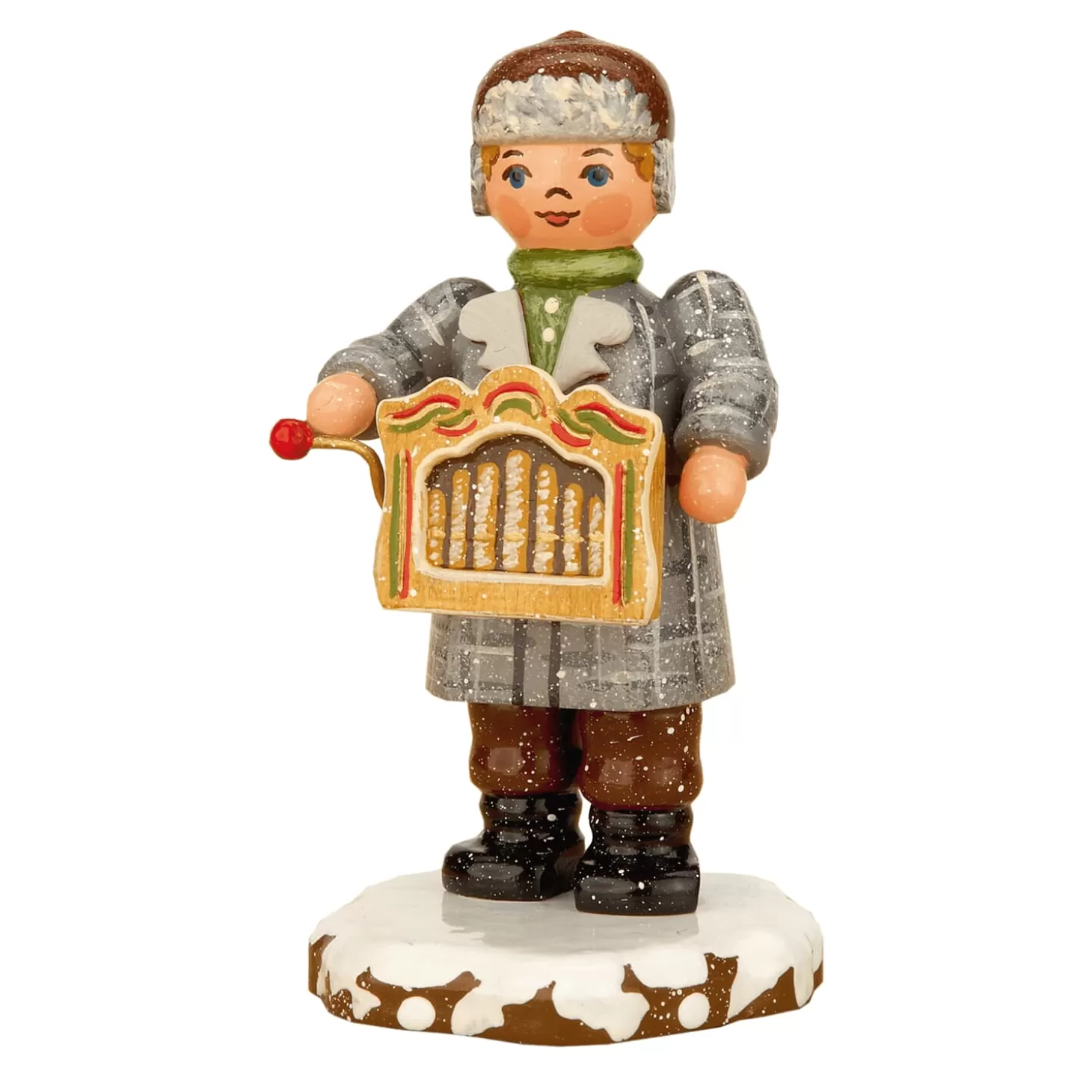 Hubrig Volkskunst Hubrig Miniatures>Winter Children Barrel Organ Player