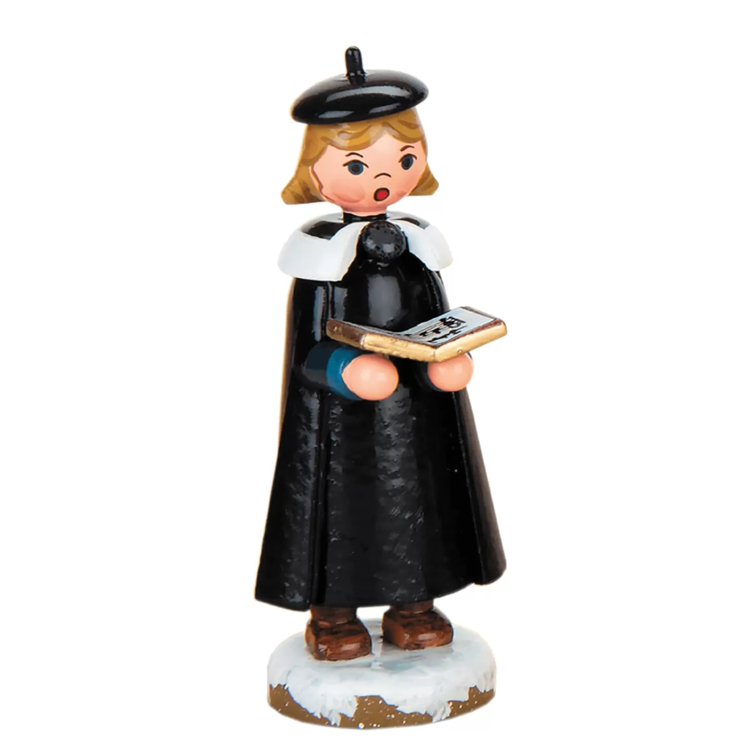 Hubrig Volkskunst Hubrig Miniatures>Winter Children Carol Singer With Book