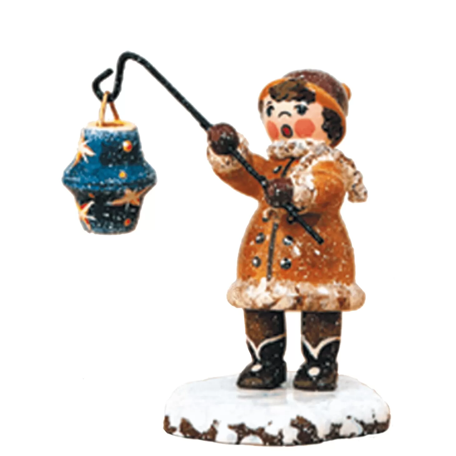 Hubrig Volkskunst Hubrig Miniatures>Winter Children Girl With Starry Sky Lampion