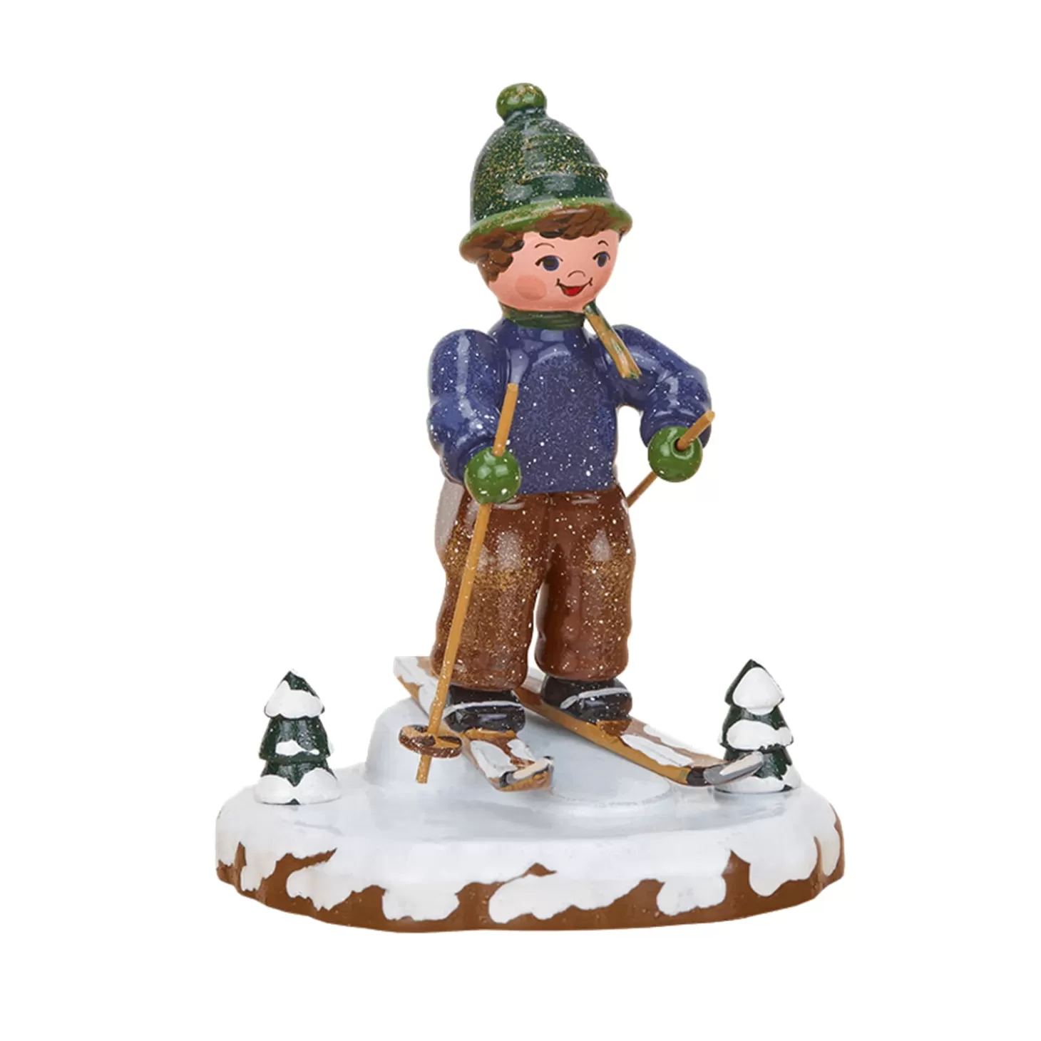 Hubrig Volkskunst Hubrig Miniatures>Winter Children Snowshoeing