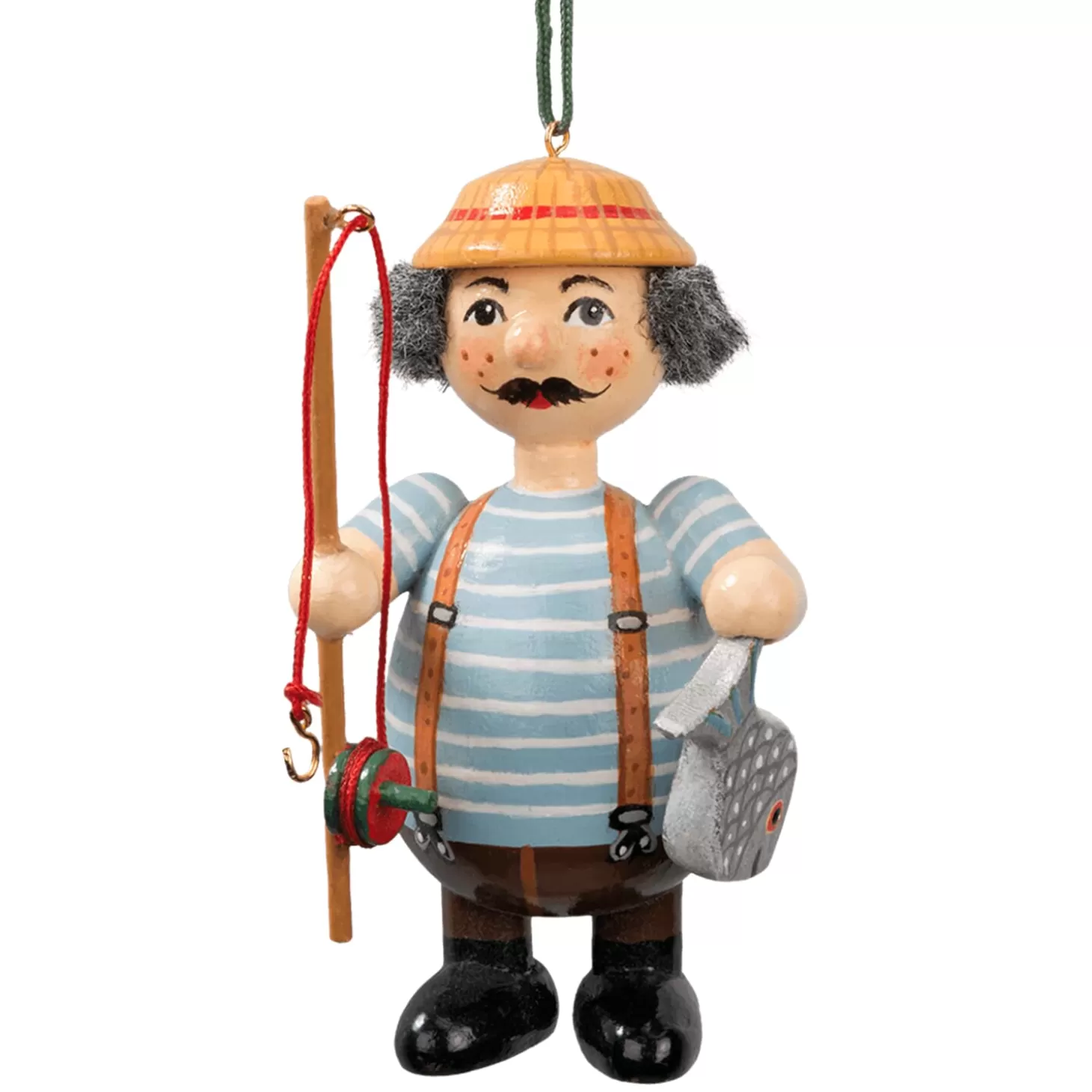 * Wood Tree Decorations>Wooden Buddy "Angler"