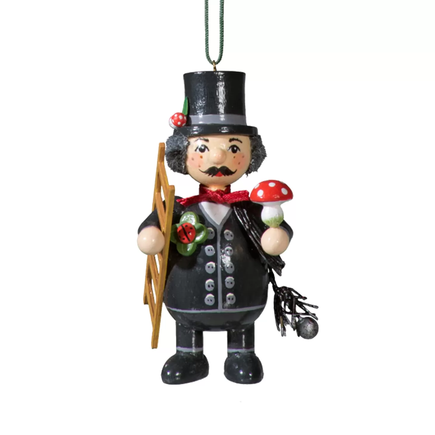 * Wood Tree Decorations>Wooden Buddy "Chimney Sweep"