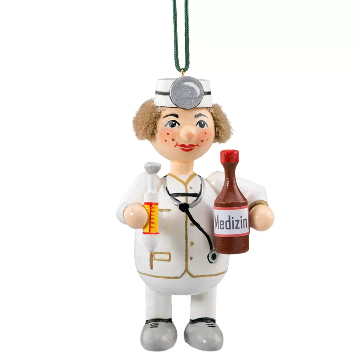 * Wood Tree Decorations>Wooden Buddy "Doctor"